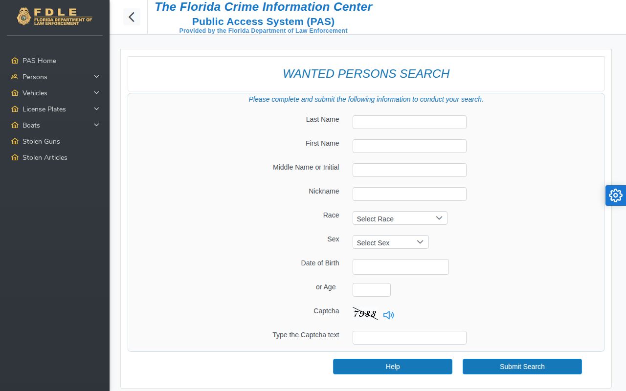FDLE fields for Gadsden County arrest warrant checks